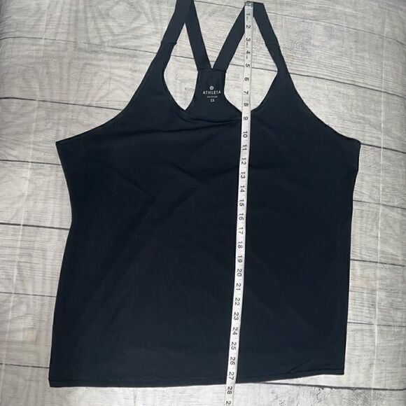 Athleta Rally Up Racerback Tank Top Black Sleeveless Athletic Athleisure sz 1X - Picture 4 of 7
